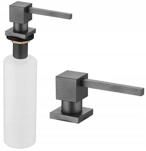 Hranatý dávkovač 320 ml k zabudování do dřezu - šedý, 6605320-61
