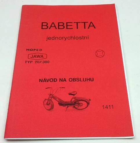 Babetta moped Jawa jednorychlostní typ 207.300 - návod k obsluze reprint