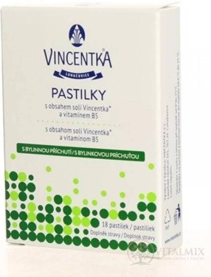 Vincentka pastilky bylinné 18 tablet