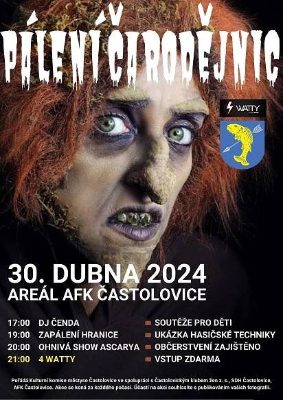Pozvánka: Čarodějnice Častolovice 30.4.2024