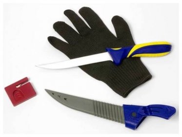 Albastar Filetovací sada - Nůž, Filetovací rukavice, Brousek