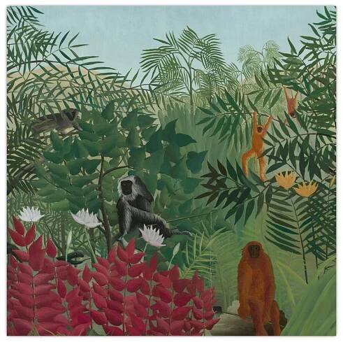 Obraz - Henri Rousseau, Tropical Forest with Monkeys, reprodukce (V025282V7070)