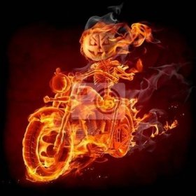 Vypalování dýně na motorce