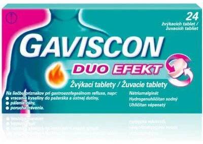 Gaviscon Duo Efekt Žvýkací tablety 24 tablet