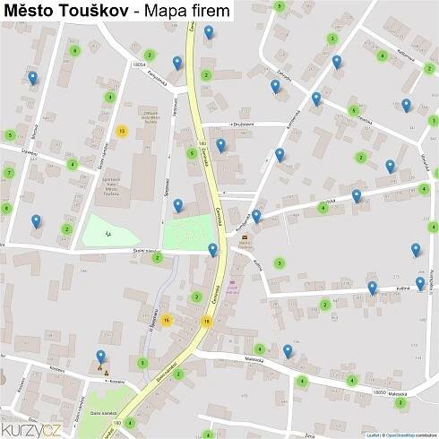 Město Touškov - mapy | Kurzy.cz