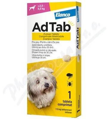 AdTab 112mg žvýkací tablety pro psy >2.5-5.5kg 1ks