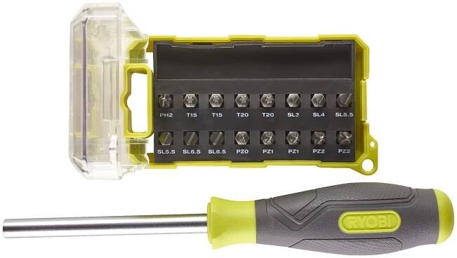 RYOBI RSD17PCS univerzální šroubovák se 17 ks různých nástavců 5132005348