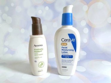 Aveeno Positively Radiant Daily Face Moisturizer Broad Spectrum SPF 30 vs CeraVe AM Facial Moisturizing Lotion with Sunscreen.