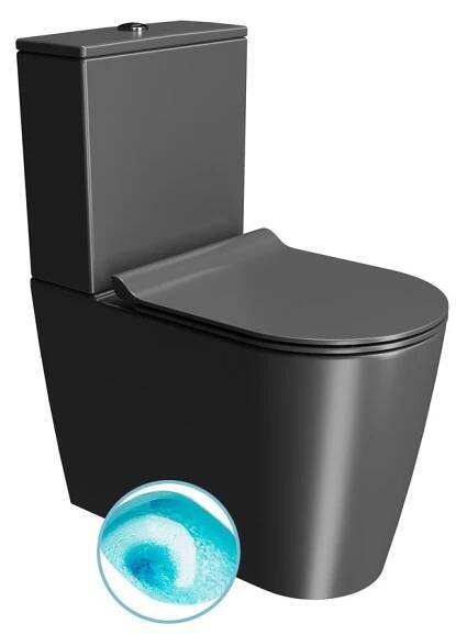 KUBE X WC kombi, Swirlflush, spodní/zadní odpad, černá dual-mat (941926K)