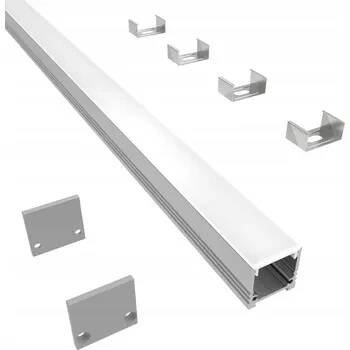 ALUMINIOVÝ PROFIL CEZOS 18x18 mm 2 m MLÉČNÉ STÍNIDLO PRO LED PÁSKU | CD18