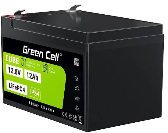 Green Cell Cube LiFePO4 LFPGC12V12AH 12,8V 12Ah