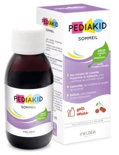 Pediakid Klidný spánek – přírodní sirup pro děti s heřmánkem, levandulí a magnesiem (třešňová příchuť), 125 ml>