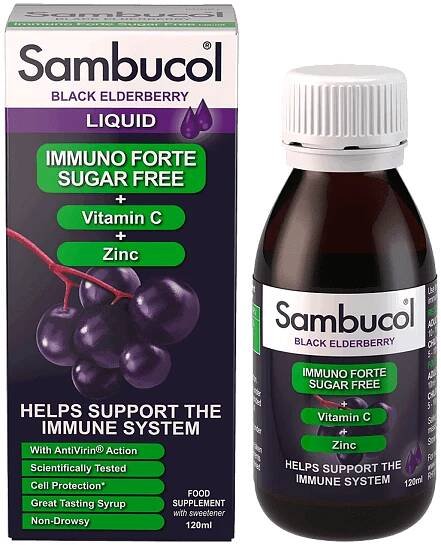Sambucol Immuno Forte No Added Sugar 120ml, For Ages 3+