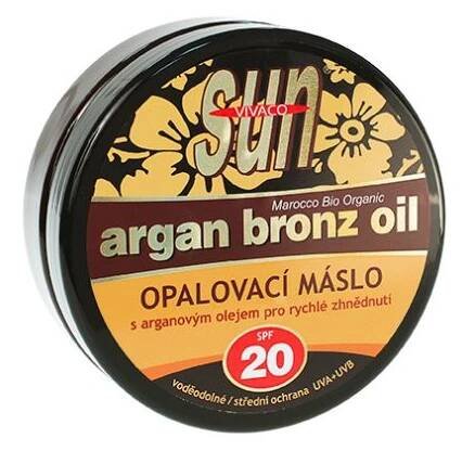 Vivaco SUN Argan Bronz Oil opalovací máslo s bio arganovým olejem SPF 20 200 ml
