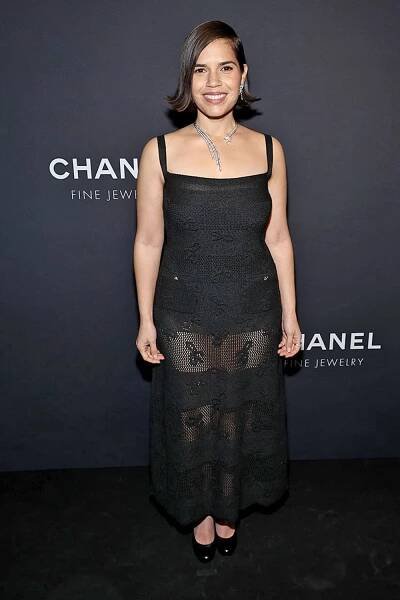 NEW YORK, NEW YORK - FEBRUARY 07: America Ferrera, wearing CHANEL, attends the CHANEL Dinner to celebrate the Watches & Fine Jewelry Fifth Avenue Flagship Boutique Opening on February 07, 2024 in New York City