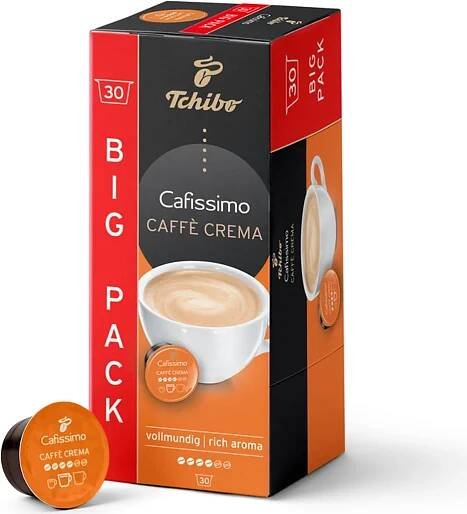 Obrázek produktu pro Tchibo Cafissimo box na skladování kávových kapslí Caffè Crema, 30 kusů (káva, vyvážená a plná), udržitelný a spravedlivý obchod