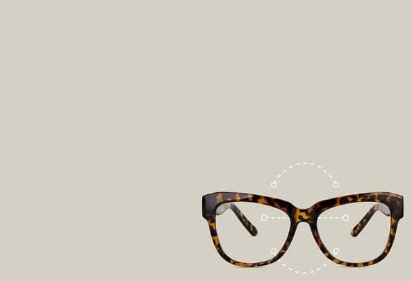 Tortoiseshell Zenni glasses for oval faces with facial proportion graphics.