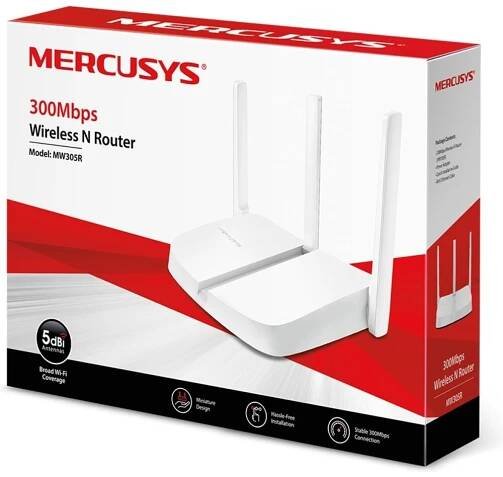 Mercusys MW305R 300Mbps WiFi N router, 4x10/ 100 RJ45, 3x anténa - obrázek č. 1