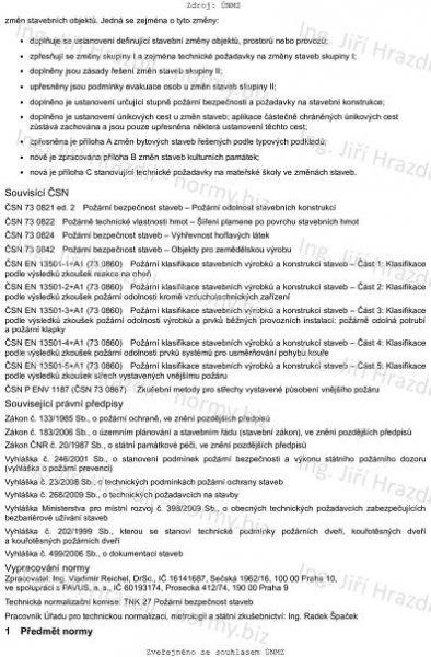 ČSN 73 0834 (730834) - Požární bezpečnost staveb - Změny staveb - březen 2011 - Technické normy - Ing. Jiří Hrazdil