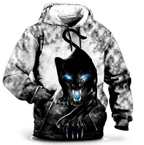 Mikina s kapucí Animal Pánská mikina Wolf Graphic T Shirt 3D potisk Pulovr Oversized Pánské Oblečení Topy Mužské podzimní streetwear