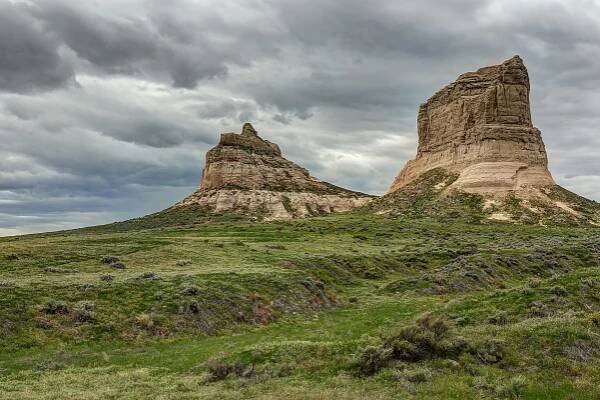 Courthouse and Jail Rocks near Bridgeport, Nebraska.