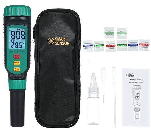SMART SENSOR PH818F Pen Type pH Meter Portable pH Water Quality Tester Accurate Water Tester for Hydroponics Acidometer