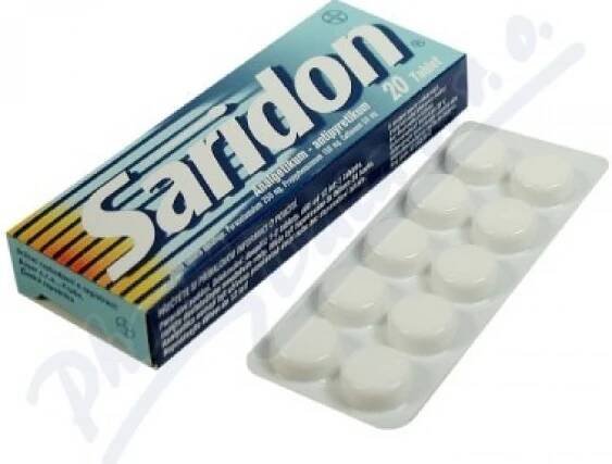 SARIDON POR 250MG/150MG/50MG TBL NOB 20