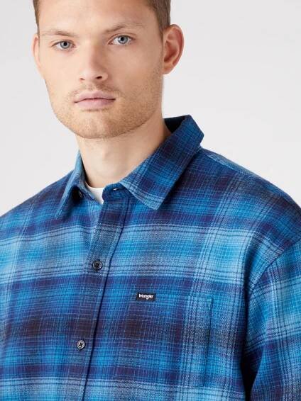 Wrangler Modrá pánská vzorovaná košile Wrangler