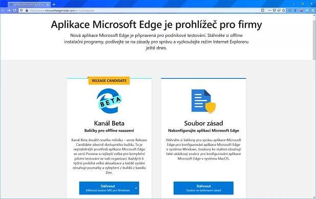 Betaverzi 79 Microsoft označuje také jako tzv. kandidáta na vydání