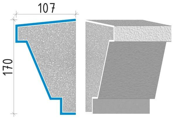 průběžná římsa 170x107mm PR40117