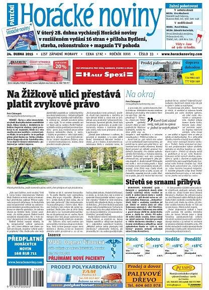 Časopis Horácké Noviny pátek 24.4.2015 č. 33