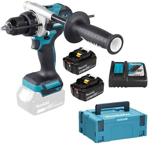 MAKITA DHP486RTJ Aku bezuhlíkový příklepový šroubovák Li-ion LXT (18V/2x5,0Ah), Makpac