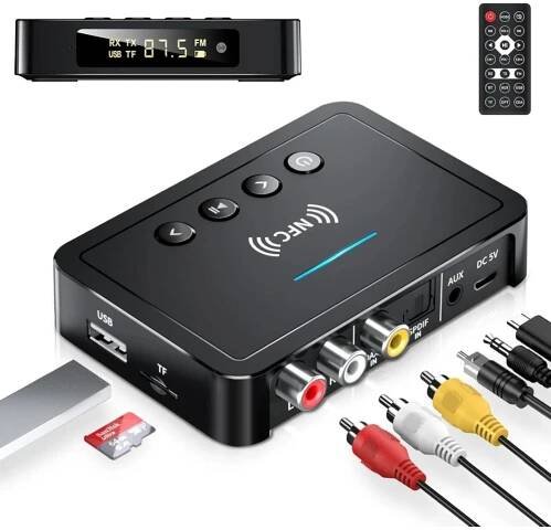 Beedove M6 Bluetooth 5.0 adaptér 3v1 s NFC, FM a optickým vstupem