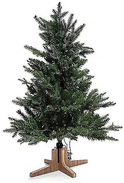 Luxusní vánoční 3D stromek QVC / jedle / 90 cm / 200 LED Deluxe / teplá bílá / třpytivý efekt / zelená