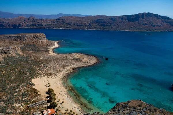 Image of Gramvousa Beach from the Castle high above.  This is one of the most beautiful places in Europe