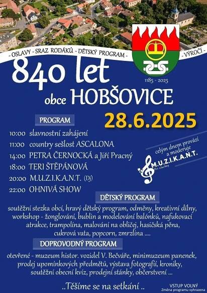 Hobšovice slaví 840 let! Velkolepé oslavy s hudbou, ohněm i zábavou pro celou rodinu - Kladenské listy