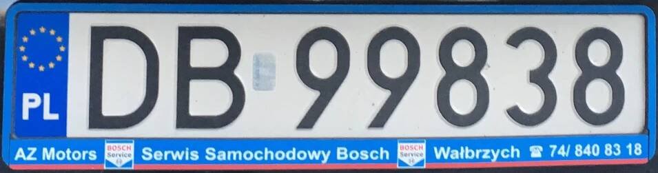 Registrační značka Polsko – DB – Wałbrzych, foto: www.podalnici.cz