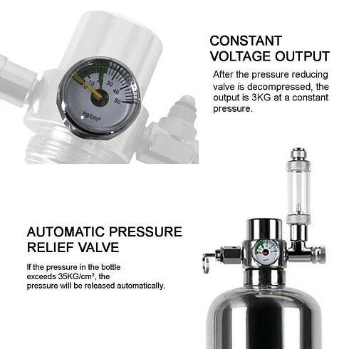 Akvarijní rostliny Válec CO2 Generátor Systém Sada Reaktor oxidu uhličitého 1L / 2L