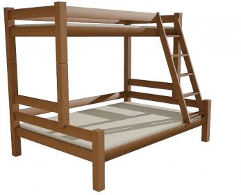 Patrová postel s rozšířeným spodním lůžkem 8X8 6A 80/120 x 200 cm DUB