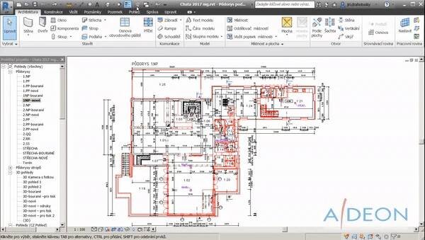 Revit vytvoření řezu