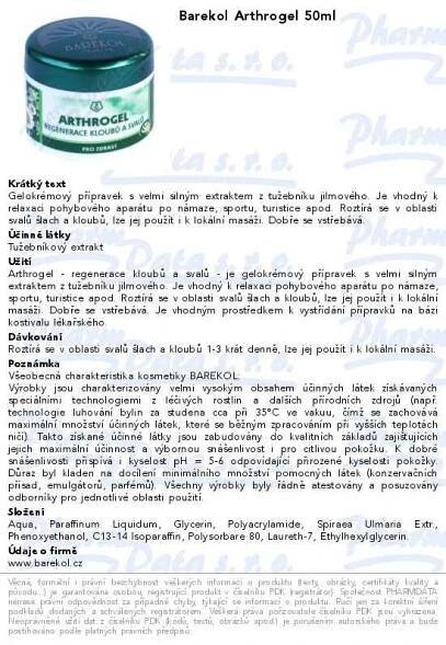BAREKOL Arthrogel 50ml | SOS lékárna online, internetová lékárna, léky