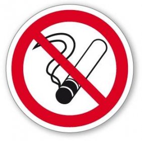 Zákaz kouření - samolepící piktogram - Ø 100 mm