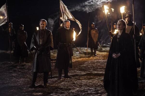 Hra o trůny - Lev a růže - Z filmu - Stephen Dillane, Liam Cunningham, Tara Fitzgerald