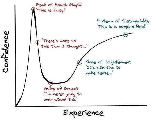 Are you learning to code? Do you know the Dunning-Kruger effect?