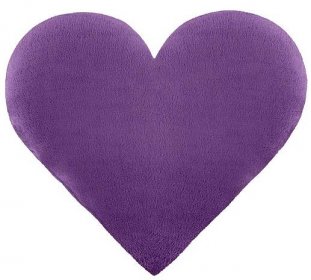 Tvarovaný polštářek Srdce fialová, 42 x 48 cm