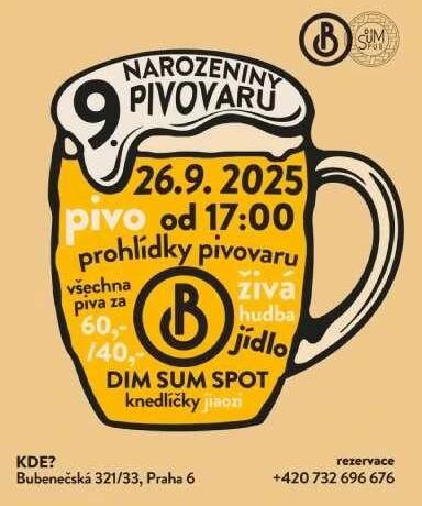 Narozeniny pivovaru Bubeneč Praha 26. září 2025