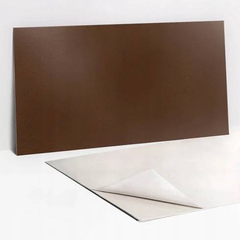 Nástěnná samolepicí PVC obkladová deska s dekorem, barva hnědá, 100 x 50 cm