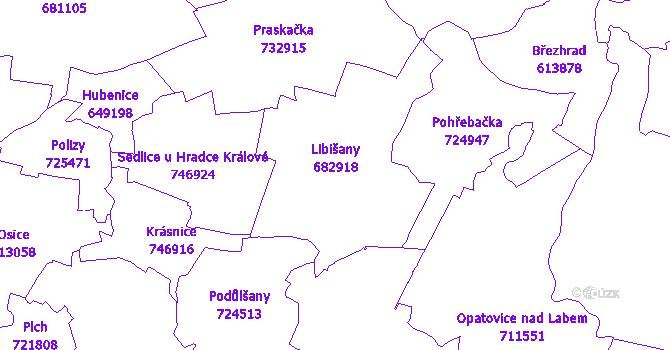 Katastrální mapa Libišany