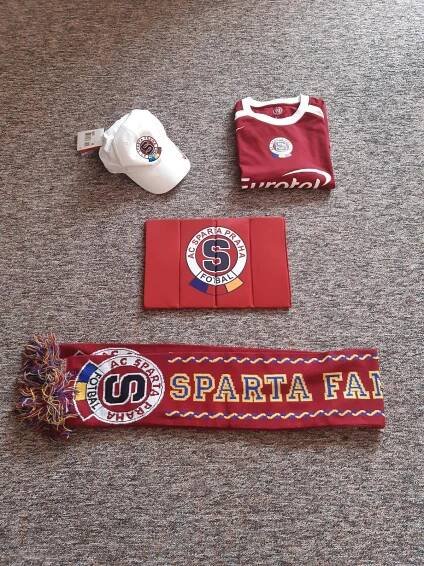AC Sparta Praha dres, kšiltovka, podsedák, šála - UNIKÁT z r. 2008