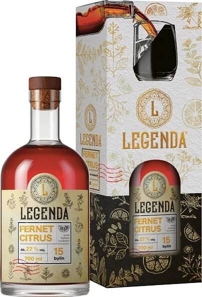Legenda Fernet Citrus 27% 0,7 l (dárkové balení 1 sklenice)